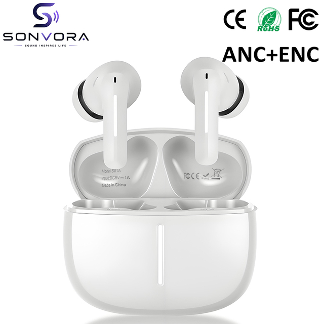 S81A ANC & ENC Wireless Earbuds In-ear Earphones with Dual Noise-canceling Microphones, Deep Bass Stereo Sound, LED Display