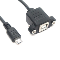 Cable USB Tipo B Macho a Tipo C Hembra de 5 Pines con Bloqueo de Tornillo, Conductor de Cobre Puro y Revestimiento de Nailon para una Conexión de Red Estable