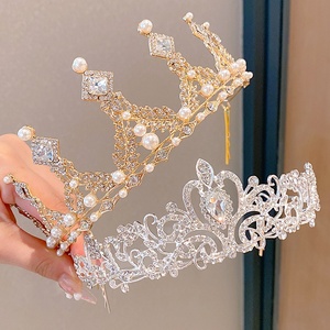 Tiara e corone per ragazze, fascia per capelli con cristalli, corona da <span class=keywords><strong>principessa</strong></span> con strass, accessori per capelli per feste di compleanno per ragazze - Product Image 2