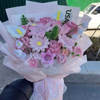 Fleurs artisanales prêtes à l'emploi en élastiques chenille, en polyester, pour loisirs créatifs éducatifs, jouet, cadeau, décoration de table