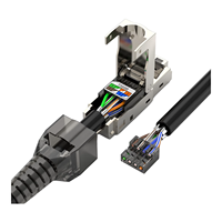 Connecteur modulaire RJ45 sans outil HAILE CAT6A FTP/STP, connecteur RJ45 8P8C, tête en cristal, connecteur de terminaison sur site CAT6A