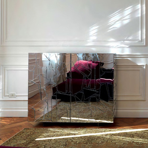 Armoire de luxe faite à la main en bois massif Design contemporain un meuble de rangement de salon avec portes en verre pour - Product Image 2