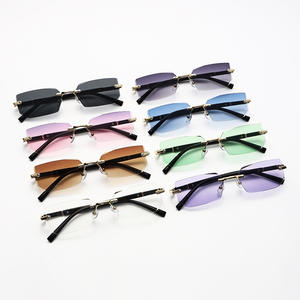 Lunettes <span class=keywords><strong>de</strong></span> soleil rectangulaires sans monture Lmamba 1583 Classic Brand, métalliques, pour femmes et hommes, lunettes <span class=keywords><strong>de</strong></span> soleil <span class=keywords><strong>de</strong></span> créateur. - Product Image 4