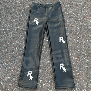 <span class=keywords><strong>Pantaloni</strong></span> in <span class=keywords><strong>pelle</strong></span> da <span class=keywords><strong>uomo</strong></span> con toppa ricamata <span class=keywords><strong>pantaloni</strong></span> Hip Hop Punk Streetwear personalizzati - Product Image 5