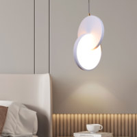 Suspension LED Moderne Simple et Luxueuse en Fer Forgé Noir et Blanc, Hauteur Réglable, Acrylique, Lumière Blanche Chaude 3000K pour Restaurant, Bar, Salon
