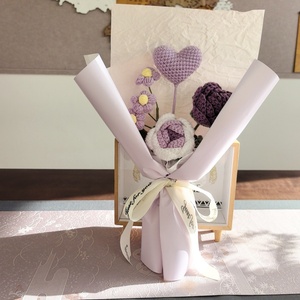 Nuovo Bouquet Finito in Crochet, Ornamenti Fatti a Mano, Fiori Lavorati a Maglia, Bouquet di Fiori all'Uncinetto, <span class=keywords><strong>Girasole</strong></span> all'Uncinetto - Product Image 6