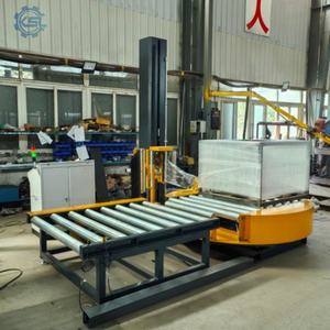 Completamente automatico con erogatore di fogli completamente automatico Stretch Wrapping pellicola avvolgente macchina di copertura con trasportatore - Product Image 3