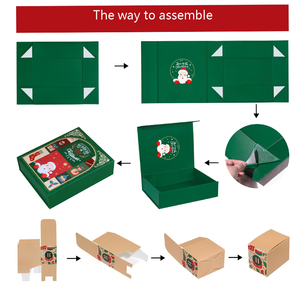 Caja de Regalo Plegable de Lujo Personalizada, Verde Mate Laminado, Calendario de Adviento de 12/24 Días, para Cosméticos y Dulces - Product Image 3
