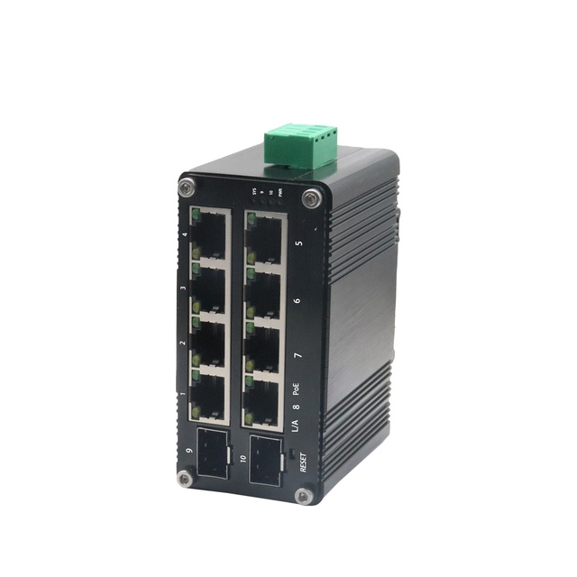 Industrial Managed 8-Port Gigabit 10/100/1000T +  2-Port 100/1000X SFP Switch 12-48VDC Redundant Power