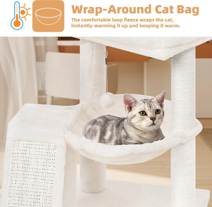 Arbre à chat avec griffoir pour chats d'intérieur, tour pour chat avec planche à griffer et balles de jeu - Product Image 3