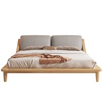 Moderno Simple nórdico marco de cama de madera maciza estilo crema japonés Tatami doble cama baja pequeños muebles de dormitorio