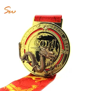 सोने दौड़ खेल बार पिन रिबन के साथ जस्ता धातु पदक