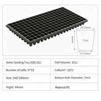 Baki Perbanyakan Benih 162 Sel dari Plastik PS dengan lubang drainase untuk Pertanian, rumah kaca, kebun, ketebalan 0,6mm - 1mm