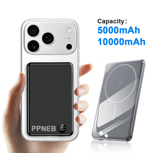 15W Fast Charging Magnetic Power Bank 5000mAh 10000mAh Super Slim Wireless Charger for iPhone 15 16 External Battery Pack