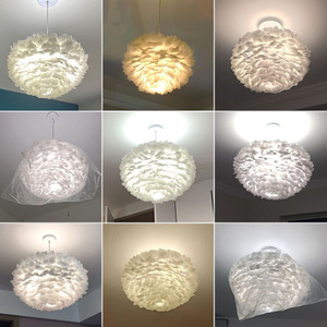 Elegant Vintage & Contemporary <b>Chandelier</b> Pendant Light Design <b>Feather</b> Lamp Warm White Switch Control for Villas Malls - Product Image 3