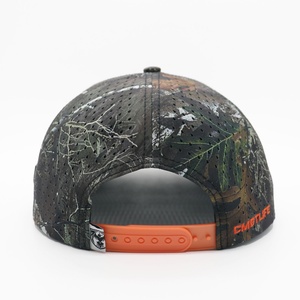 OEM ODM Custom 5 Panel Jungle Camo Waterproof Laser Perforated Baseball Cap Performance Men's Velour Rope Hunting Sporty <b>Hat</b> - Product Image 3