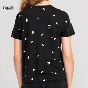 เสื้อยืดออกกำลังกายผู้หญิง คอวี แขนสั้น ผ้าทวิลล์ผสมคอตตอน/ใยไผ่ ระบายอากาศ แห้งเร็ว สำหรับวิ่งและเล่นกีฬา ขายส่ง - Product Image 2