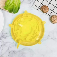 Lot de 6 couvercles en silicone multifonctionnels pour la conservation des aliments, couvercles de bols, film de conservation pour réfrigérateur, accessoire de cuisine