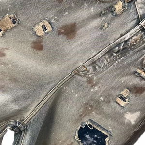 ผ้ายีนส์ขาตรงสำหรับผู้ชายผ้าเดนิมทนทานต่อการฉีกขาดดีไซน์ใหม่2024สไตล์ฮิปฮอปไฮสตรีทแฟชั่นทรงหลวมดีไซน์ Y2K - Product Image 4