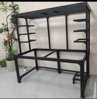 Banc de travail robuste en aluminium noir pour réparation informatique, table de maintenance électronique réglable pour atelier