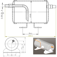 Récepteur de réfrigérant liquide horizontal à profil bas conçu pour les climatiseurs automobiles et les camions frigorifiques