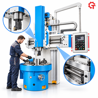 Tour vertical robuste pour pièces de grand diamètre, mandrin à quatre mors, commande manuelle, tour CNC manuel