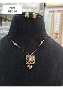 Conjunto de Collar Invisible en Tono Dorado de Lujo para Mujer con Colgante de Piedra Brillante, Joyería Elegante para Bodas y Fiestas - Product Image 3