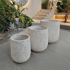 Ensemble de pots de fleurs en argile fibreuse pour l'intérieur et l'extérieur, kit d'utilisation au sol pour la décoration de la maison et du bureau - Boîtes de poterie pour fleurs en gros - Product Image 6