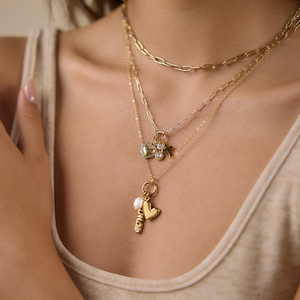 <span class=keywords><strong>Collana</strong></span> J&D Design Originale per la <span class=keywords><strong>Festa</strong></span> <span class=keywords><strong>della</strong></span> <span class=keywords><strong>Mamma</strong></span> in Acciaio Inossidabile Placcato Oro 18K con Zirconi, Perla d'Acqua Dolce, Cuore, Stella e Chiusura MAMA OT - Product Image 2