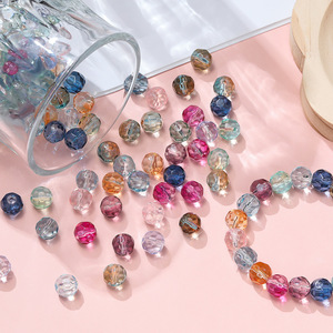 Perles de verre cristal dégradées de 10 mm, facettées, rondes, en vrac, pour la création de bijoux - Product Image 1