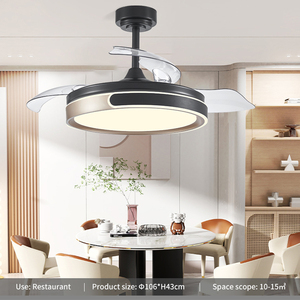 Ventilador de Techo Retráctil de luz LED de 30W de alta calidad, ventilador elegante creativo con todo el motor de CC de cobre y control remoto - Product Image 3