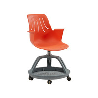 Chaise de conférence pour bureau scolaire avec accoudoirs fixes réglables et pivotants, design pliable pour la maison, le bureau et la salle de classe