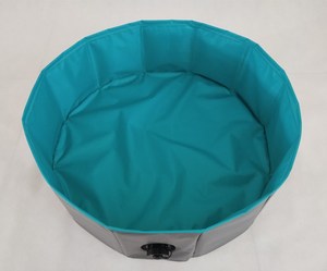 <span class=keywords><strong>Piscine</strong></span> pliante pour chiens et enfants en PVC gris et vert durable 60x20cm - Product Image 3