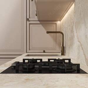 ตู้ครัวไม้สีขาวหรูหราทันสมัยขายส่ง ตู้ครัวไม้วีเนียร์คุณภาพสูง - Product Image 4