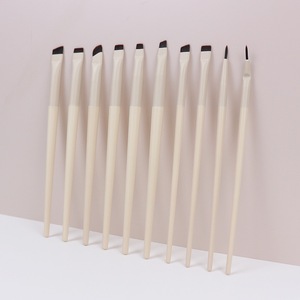 <span class=keywords><strong>Pinceau</strong></span> à sourcils angulaire à tête plate ultra-fine avec logo personnalisé, 10 pièces, poils synthétiques, manche en plastique, <span class=keywords><strong>pinceau</strong></span> à maquillage portable pour les yeux, <span class=keywords><strong>pinceau</strong></span> à eye-liner - Product Image 3