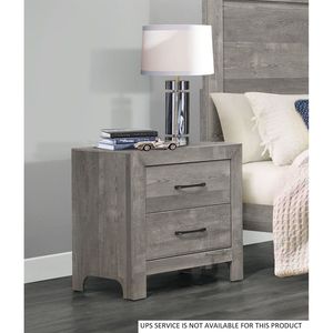 DB Style rustique finition grise 1pc Table de chevet avec 2x tiroirs modernes Design transitionnel Meubles de chambre à coucher pour salon - Product Image 6