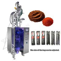 Machine d'emballage de films pour sacs de poudre alimentaire (poivre, café, sucre) à coins arrondis et scellage arrière, avec système de contrôle PLC et servomoteur de haute précision
