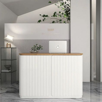 Comptoir de réception personnalisé avec logo, moderne, en forme de L, pour bureau, hôtel, salon de beauté, réception commerciale avec tiroirs de rangement