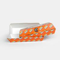 Boîte à hot-dogs biodégradable personnalisable avec logo, en papier alimentaire jetable, pelliculage brillant, gaufrage, pour plats à emporter, restaurants, sushis, haute qualité