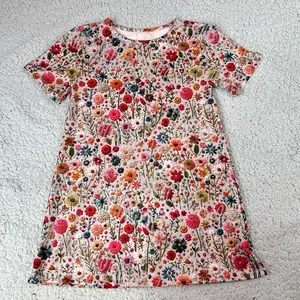 DH OEM Spring Summer Casual Bamboo T Shirt Dress For Toddler New Design Kids Dresses For Girls