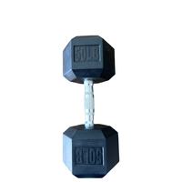 Ensemble d'haltères hexagonaux personnalisés de 15 lb, équipement de fitness de gymnastique enduit de caoutchouc noir fabriqué à partir de plastique