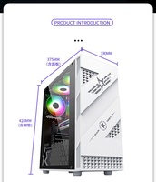 Boîtier PC USB3.0 Mid-Tower Gamer avec panneau latéral en verre trempé prend en charge la carte mère ATX pour les jeux