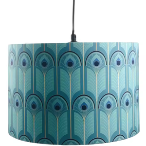 Bulk TC Fabric Fashion Blue <strong>Peacock</strong> Feather Fabric Hanging <strong>Lamp</strong> <strong>Shade</strong> Decorate for Living Room or Hotel - Product Image 1