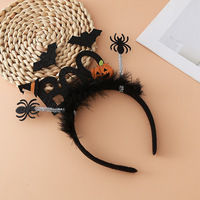 Serre-tête Halloween BOO avec un motif chauve-souris, une araignée et une citrouille