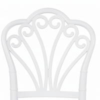 Chaise de restaurant en plastique blanche à dossier en forme de paon pour événements, mariages, banquets, hôtels