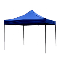 Carpa Plegable Azul para Exteriores de 3x3m con Laterales para Uso en Exposiciones, Impermeable y con Protección UV