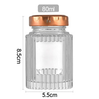Botella de Vidrio Transparente de Grado Alimenticio de 50 ml y 80 ml, Frasco Pequeño para Mermelada y Miel con Tapa Metálica Hermética para Almacenamiento de Alimentos