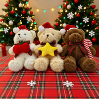 Ours en peluche de Noël personnalisé avec chapeau de Père Noël, jouet en peluche doux, ours en peluche de Noël, décoration de la maison, cadeau de Noël pour enfants