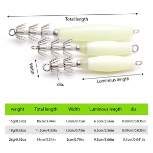 Señuelos de pesca en agua salada, señuelos luminosos de calamar, kit de anzuelos, señuelos de pulpo con funda, cebos para pesca nocturna - Product Image 6
