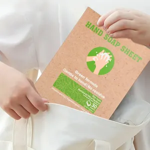 Sabonete de mão solúvel descartável personalizado, logotipo personalizado, tiras de papel eco